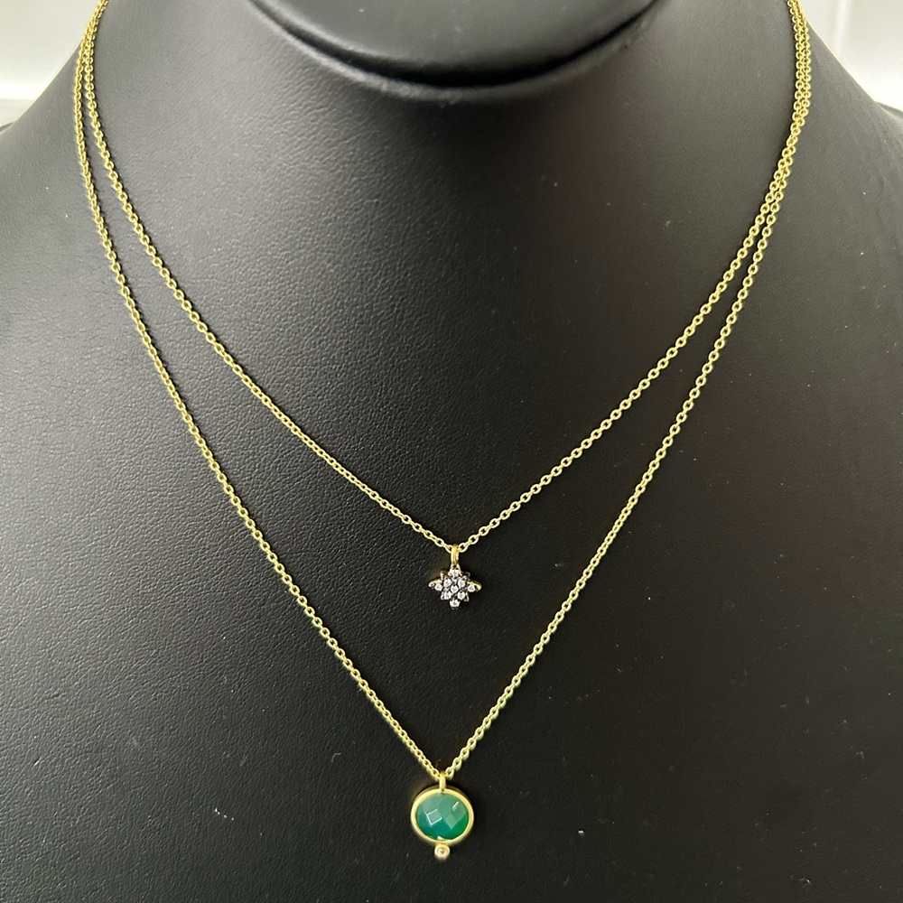 Freida Rothman NWOT Double Drop Pendant Necklace
